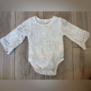 Lace Long Sleeve Baby Onesie